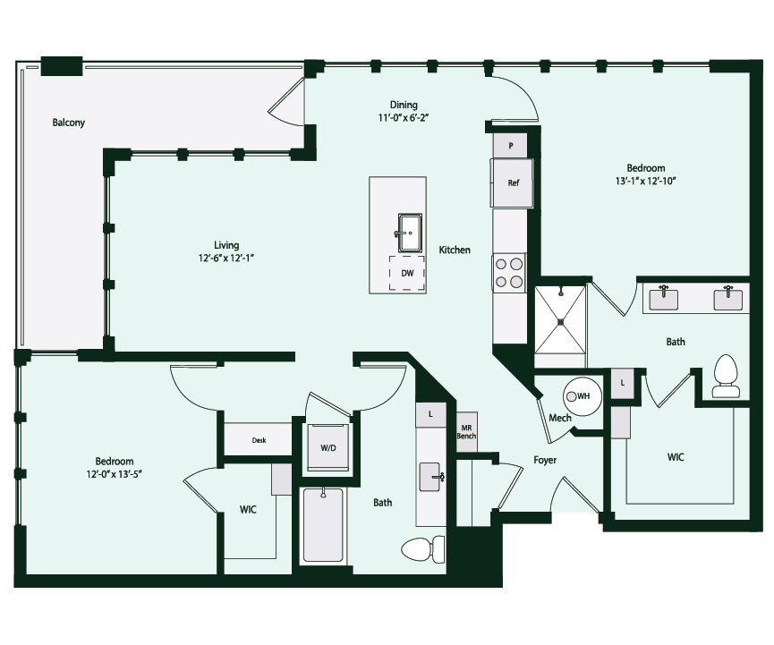 Floor plan layout diagram for B2-4
